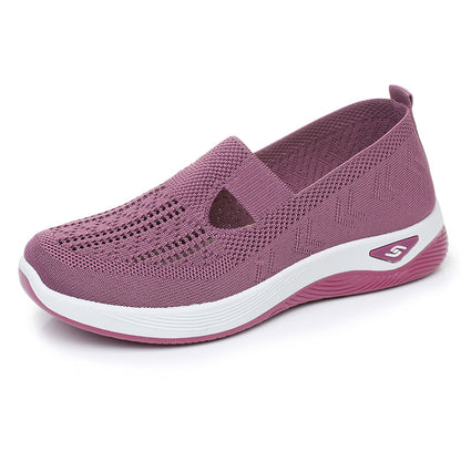 Orthopedic Shoes for Women,Women's Go Walking Slip on Foam Shoes Arch Support Woven Breathable Soft Sole Shoes