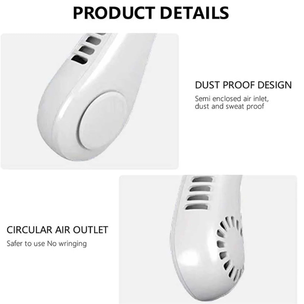Portable Bladeless Hanging Neck Fan - 3-Second Instant Cooling