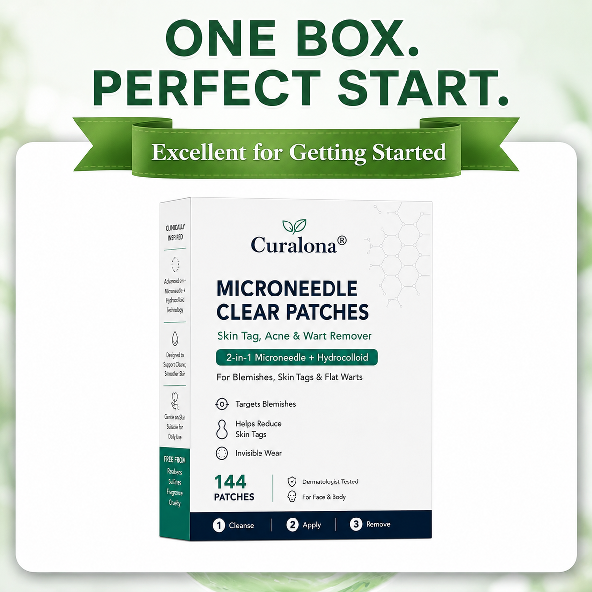 🔥 LAST DAY SALE-80% OFF ✨Curalona®2-in-1 Microneedle & Hydrocolloid Patch🍀| Removes Raised Moles, Acne, Flat Warts & Skin Tags | Helps Improve Wrinkles, Scars & Blemishes | Invisible Patches for Face & Body