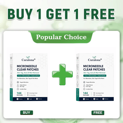 🔥 LAST DAY SALE-80% OFF ✨Curalona®2-in-1 Microneedle & Hydrocolloid Patch🍀| Removes Raised Moles, Acne, Flat Warts & Skin Tags | Helps Improve Wrinkles, Scars & Blemishes | Invisible Patches for Face & Body
