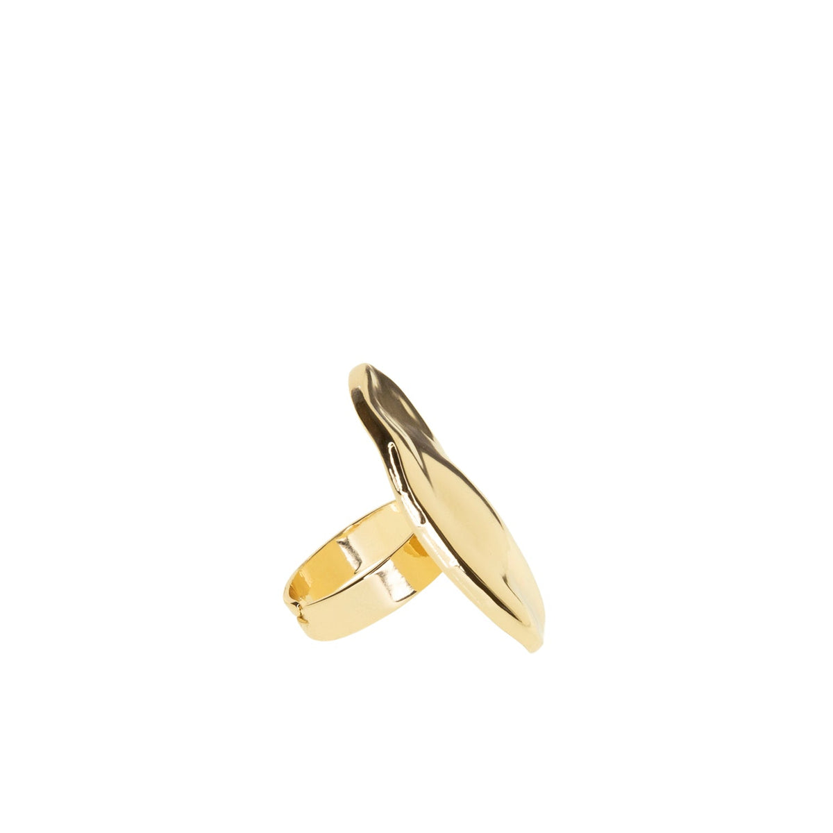 Oversized Hammered Oval Ring