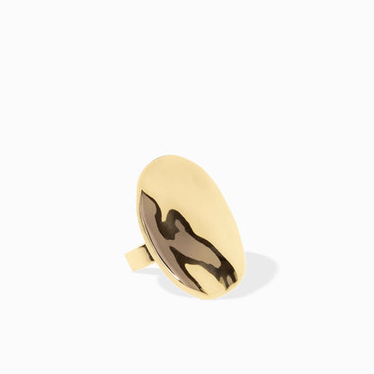 Oversized Hammered Oval Ring