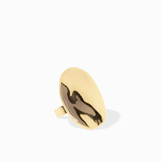 Oversized Hammered Oval Ring