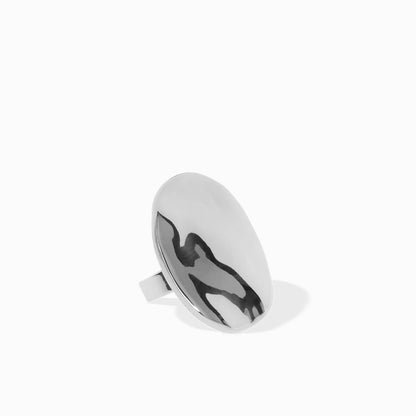 Oversized Hammered Oval Ring
