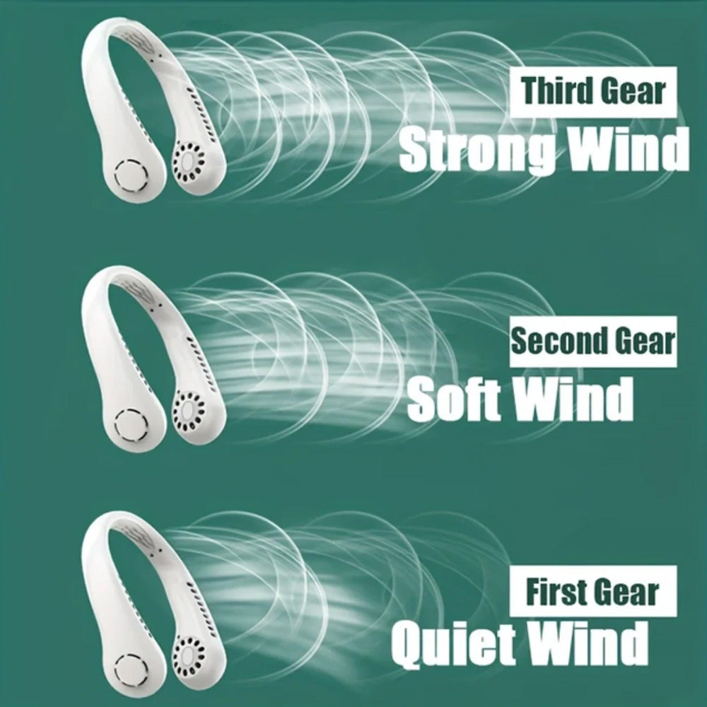 Portable Bladeless Hanging Neck Fan - 3-Second Instant Cooling