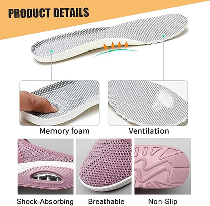🔥 LAST DAY SALE-80%✨ BQODQO® Diabetic Air-Cushion Slip-On Walking Shoes, Orthopedic Diabetic Slippers, with Arch-Support for Women