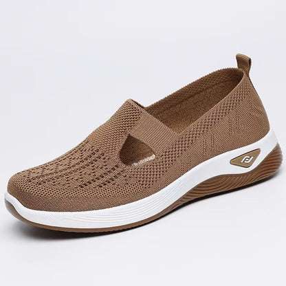 Orthopedic Shoes for Women,Women's Go Walking Slip on Foam Shoes Arch Support Woven Breathable Soft Sole Shoes