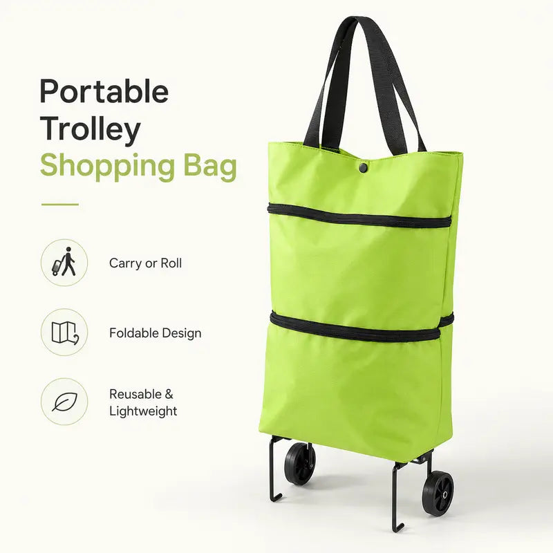 🛒 Foldable Shopping Trolley – Practical Rolling Shopping Bag for Everyday Use