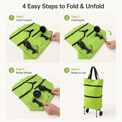 🛒 Foldable Shopping Trolley – Practical Rolling Shopping Bag for Everyday Use