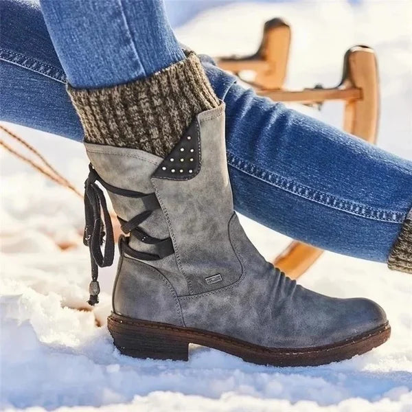 🔥𝑳𝑨𝑺𝑻 𝑫𝑨𝒀 𝑺𝑨𝑳𝑬-𝟖𝟎% 𝑶𝑭𝑭🔥Women's Winter Low Barrel Orthotic Bow Support Wool Warm Boots