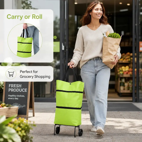 🛒 Foldable Shopping Trolley – Practical Rolling Shopping Bag for Everyday Use