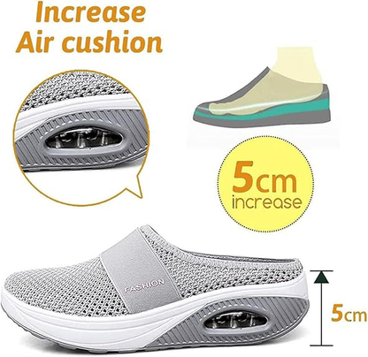 🔥 LAST DAY SALE-80%✨ BQODQO® Diabetic Air-Cushion Slip-On Walking Shoes, Orthopedic Diabetic Slippers, with Arch-Support for Women